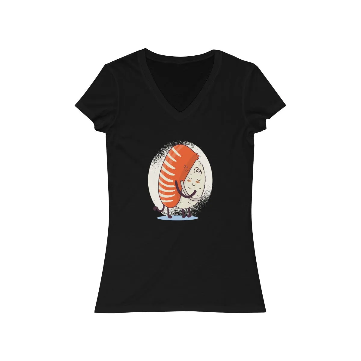 SUSHI HUG <br>women's jersey <br>short sleeve <br>V-neck tee