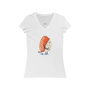 SUSHI HUG <br>women's jersey <br>short sleeve <br>V-neck tee