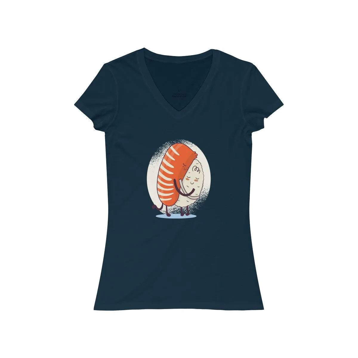 SUSHI HUG <br>women's jersey <br>short sleeve <br>V-neck tee