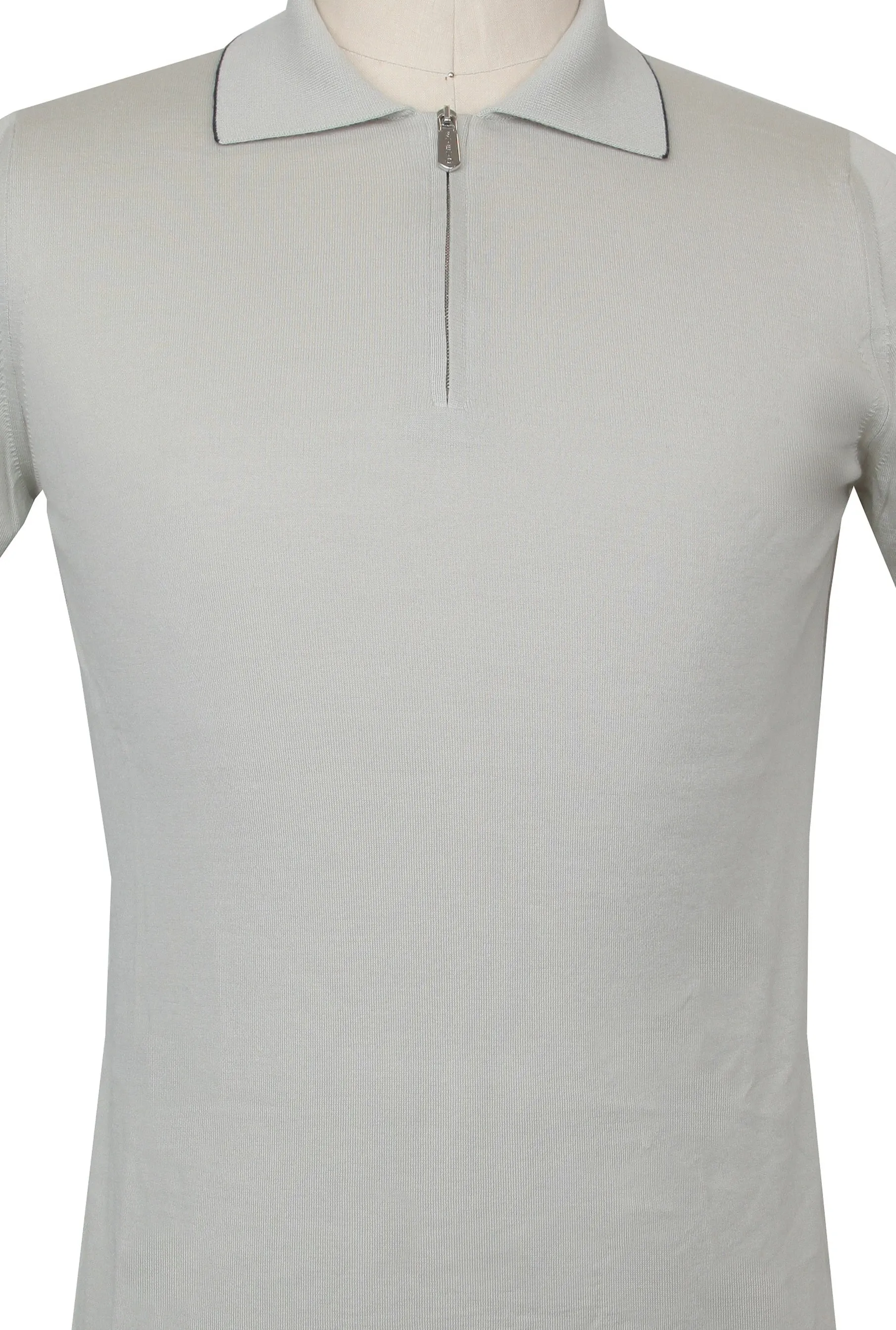 Svevo Parma Light Gray 1/4 Zip Polo Sweater