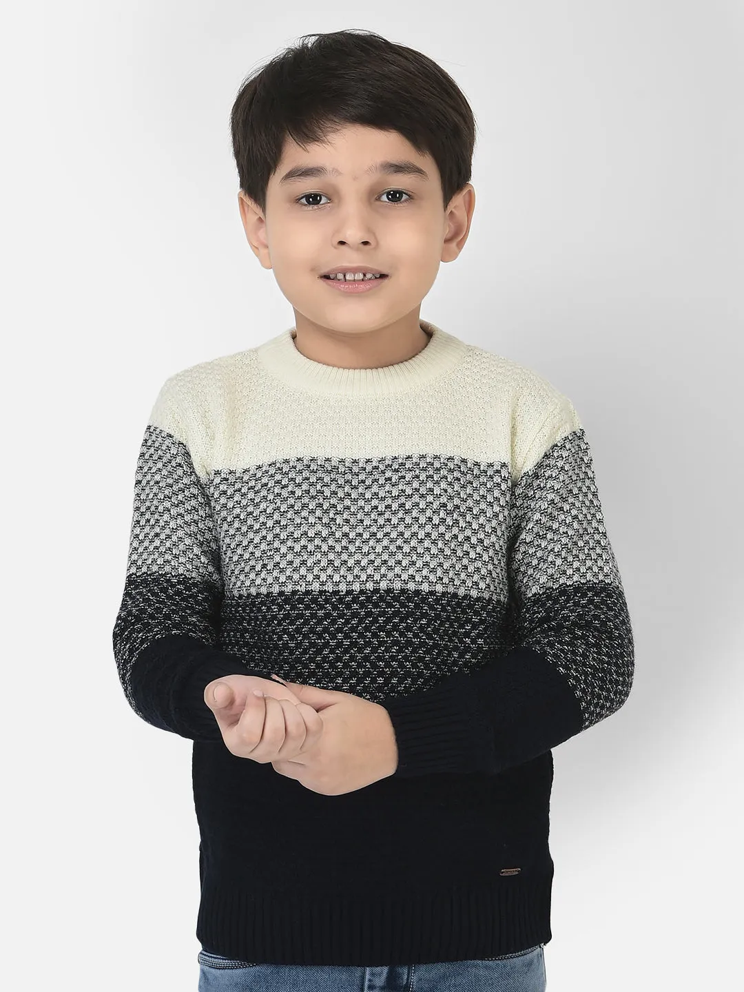 Sweater in Colour-Block Pattern