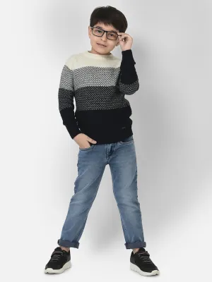 Sweater in Colour-Block Pattern