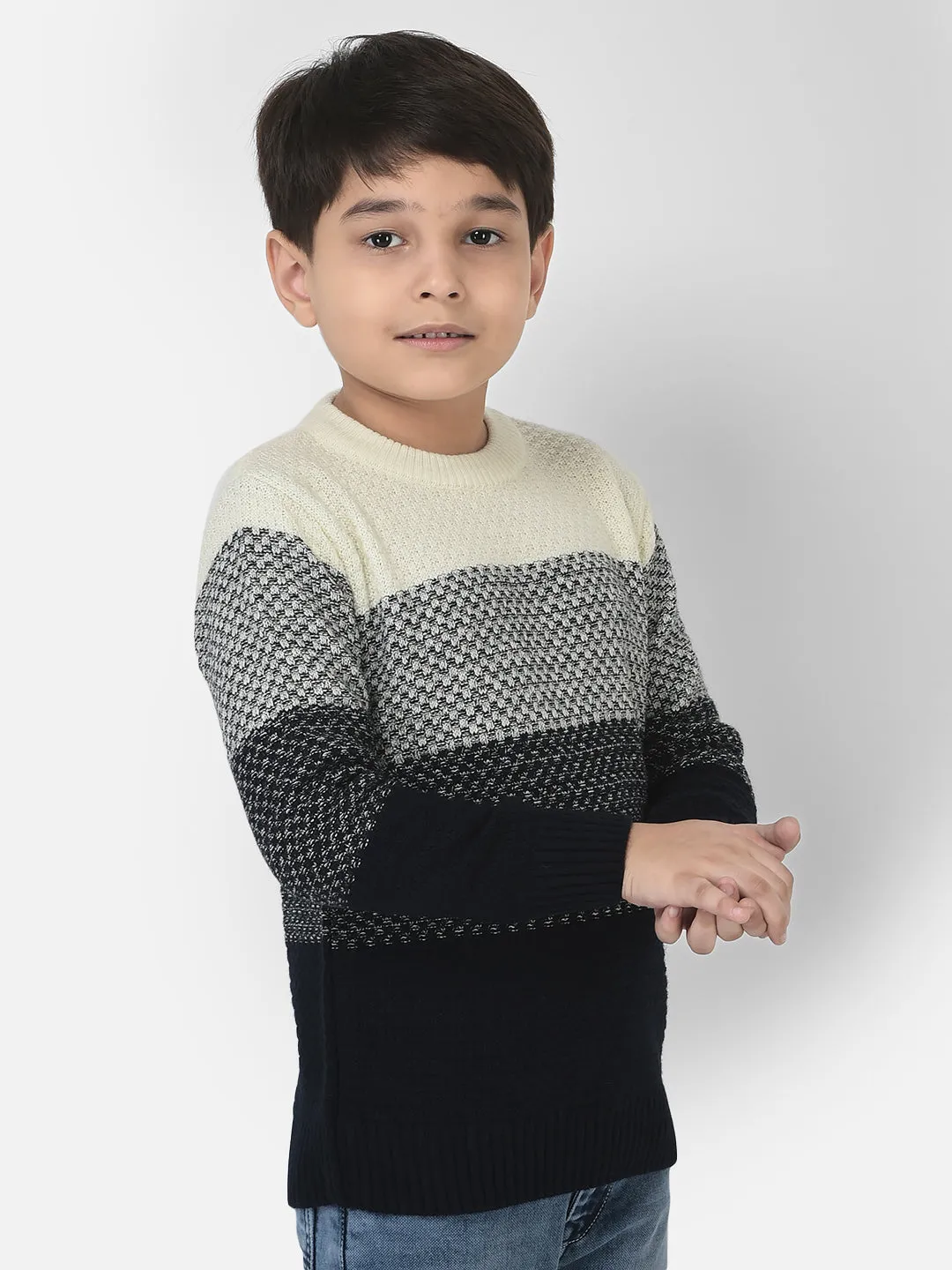 Sweater in Colour-Block Pattern