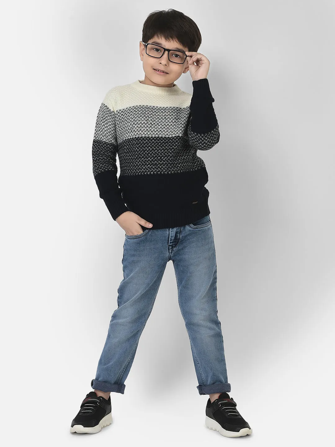 Sweater in Colour-Block Pattern