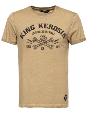 T-Shirt mit Oilwash-Effekt und Frontprint «Kk Original»