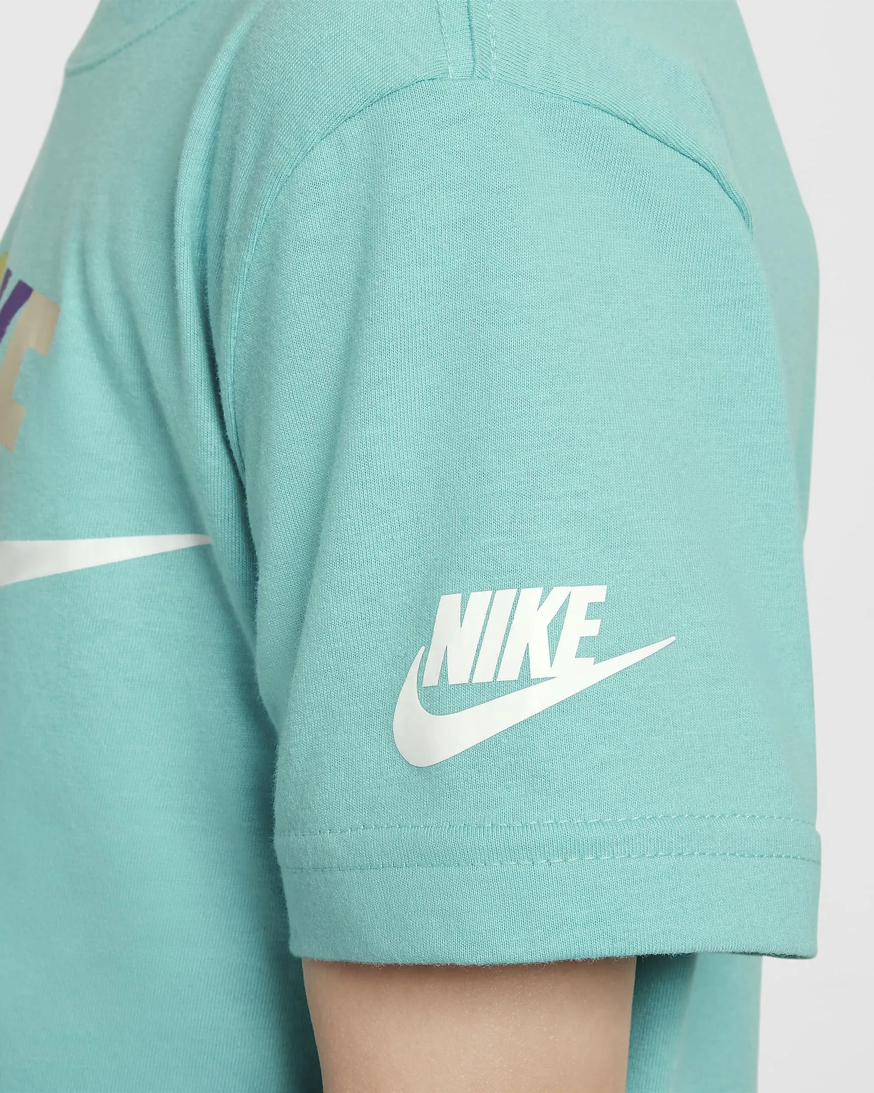 T SHIRT NIKE BIMBO BIMBA FUTURA EVERGREEN MAGLIETTA AZZURRA