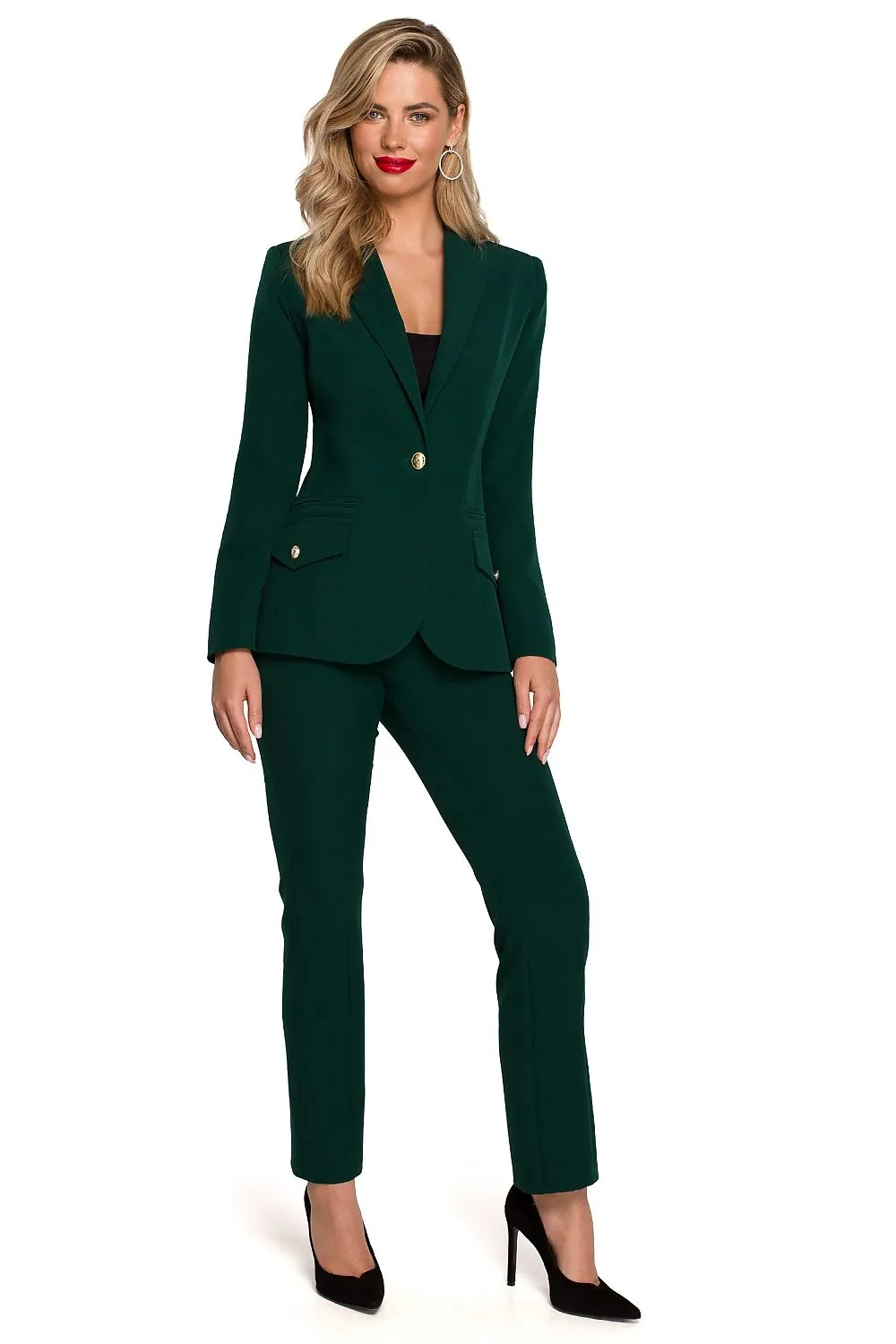 Tailored Blazer Set With Button