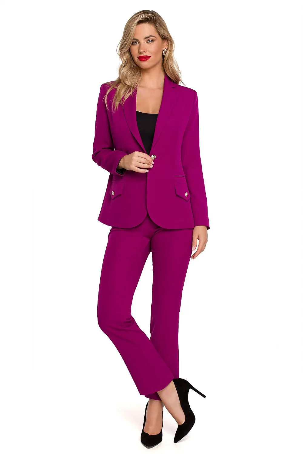 Tailored Blazer Set With Button