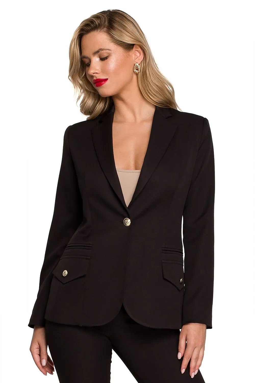 Tailored Blazer Set With Button