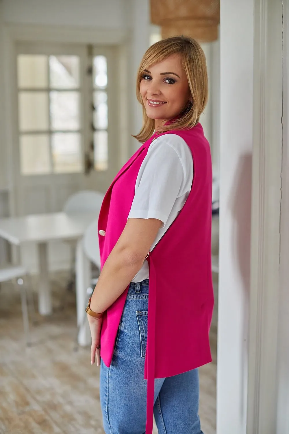 Tailored Lined Vest with Hardware