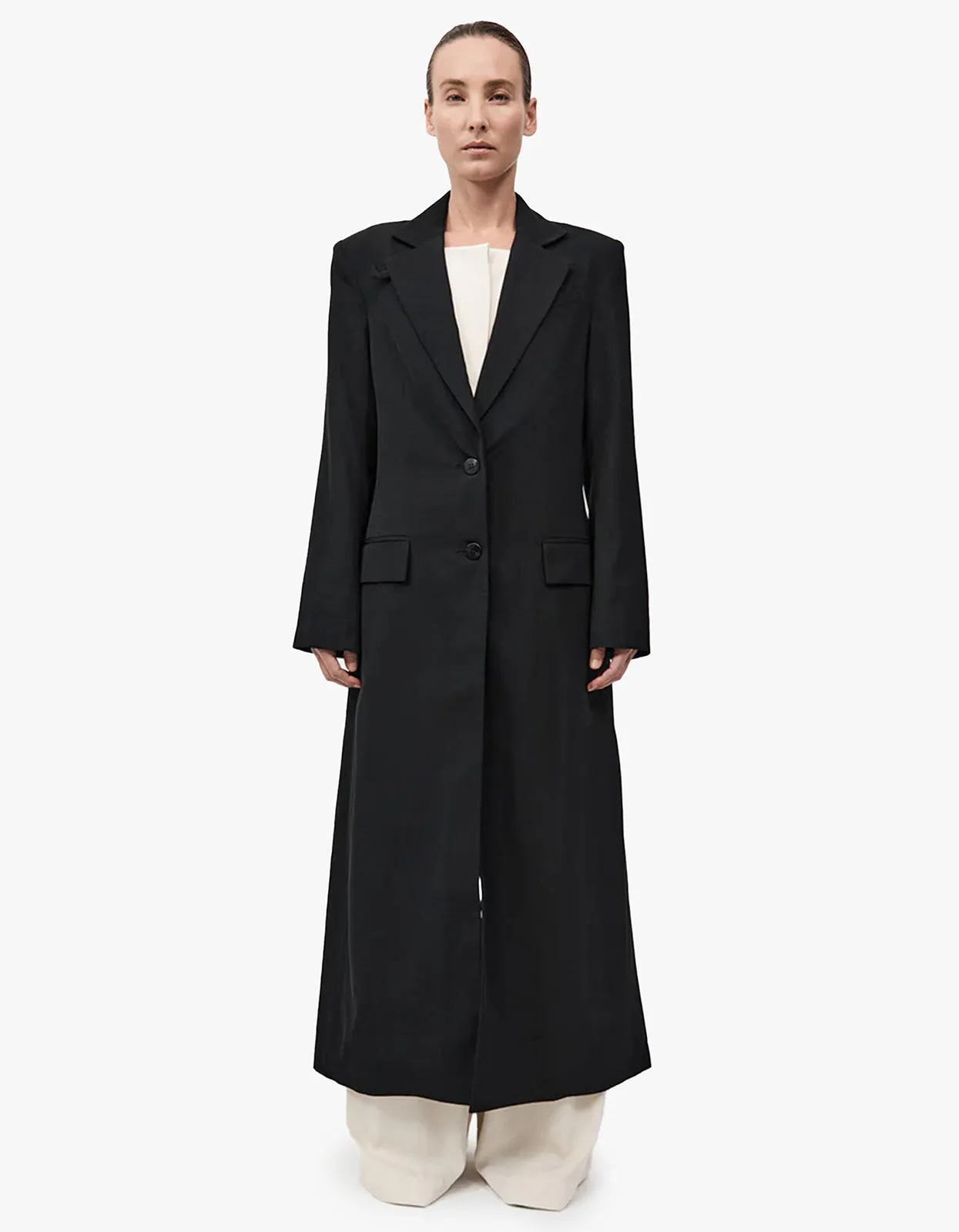 Tailored Maxi Coat - Black