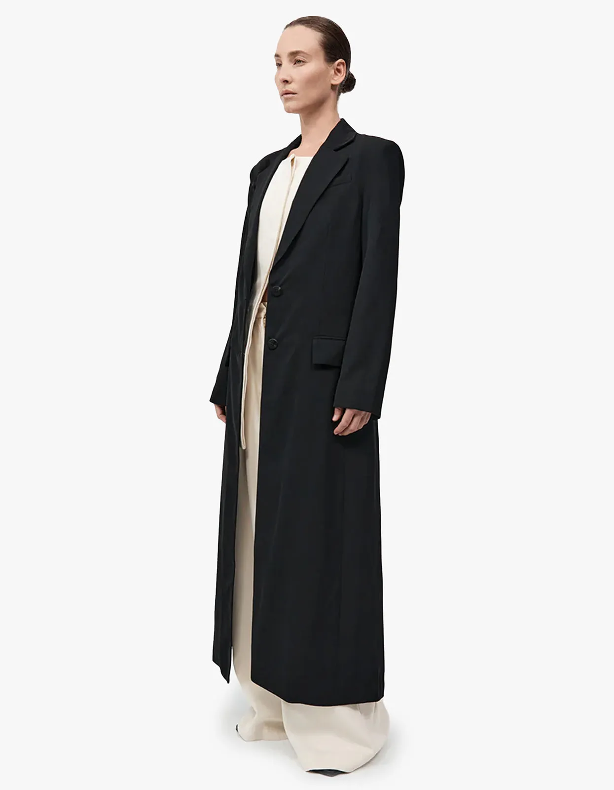 Tailored Maxi Coat - Black