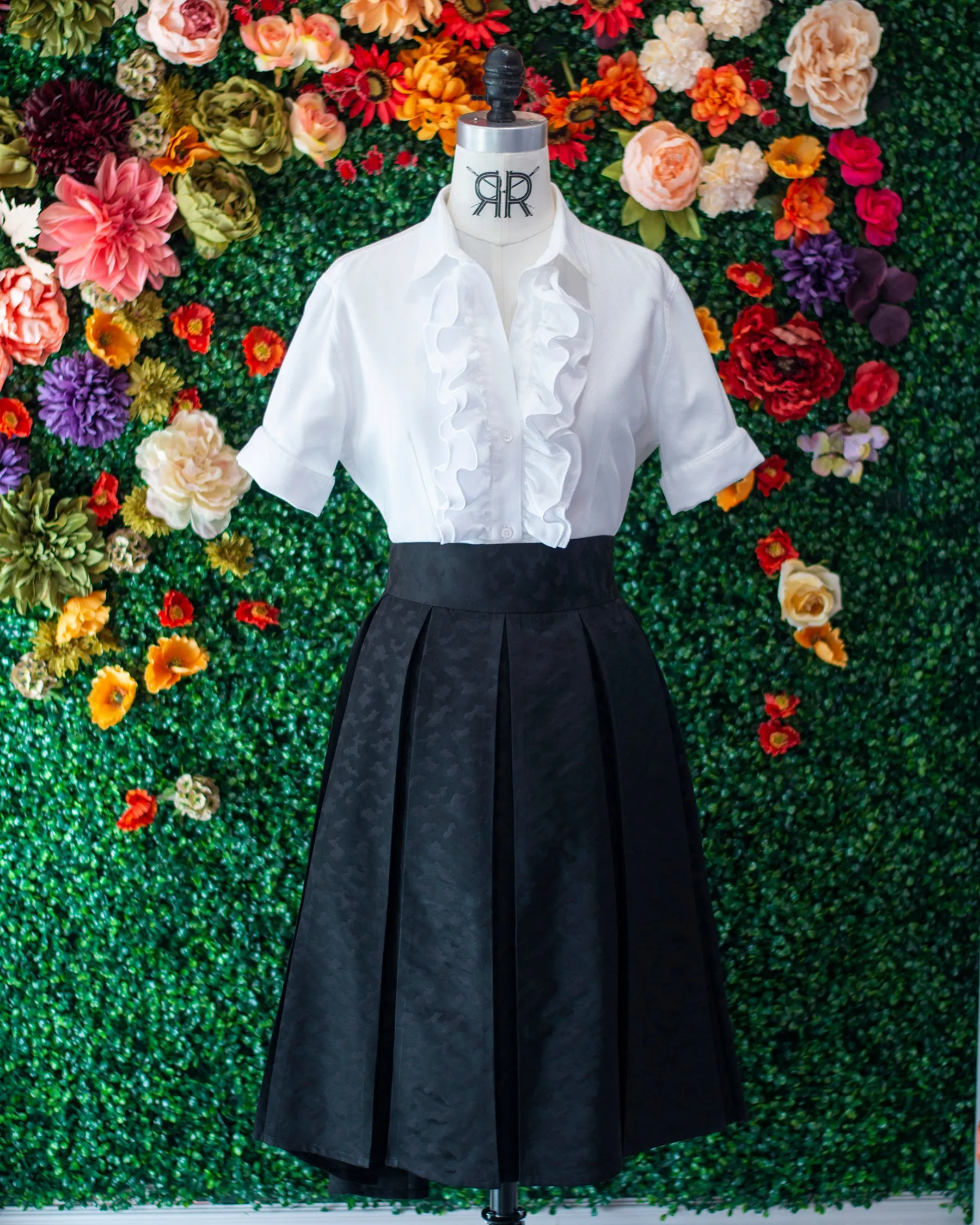 Tailored - White Twill Ruffle