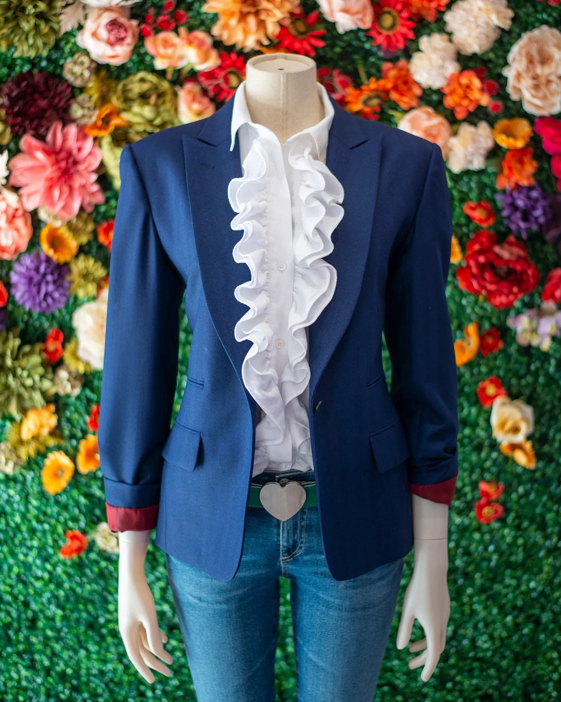 Tailored - White Twill Ruffle