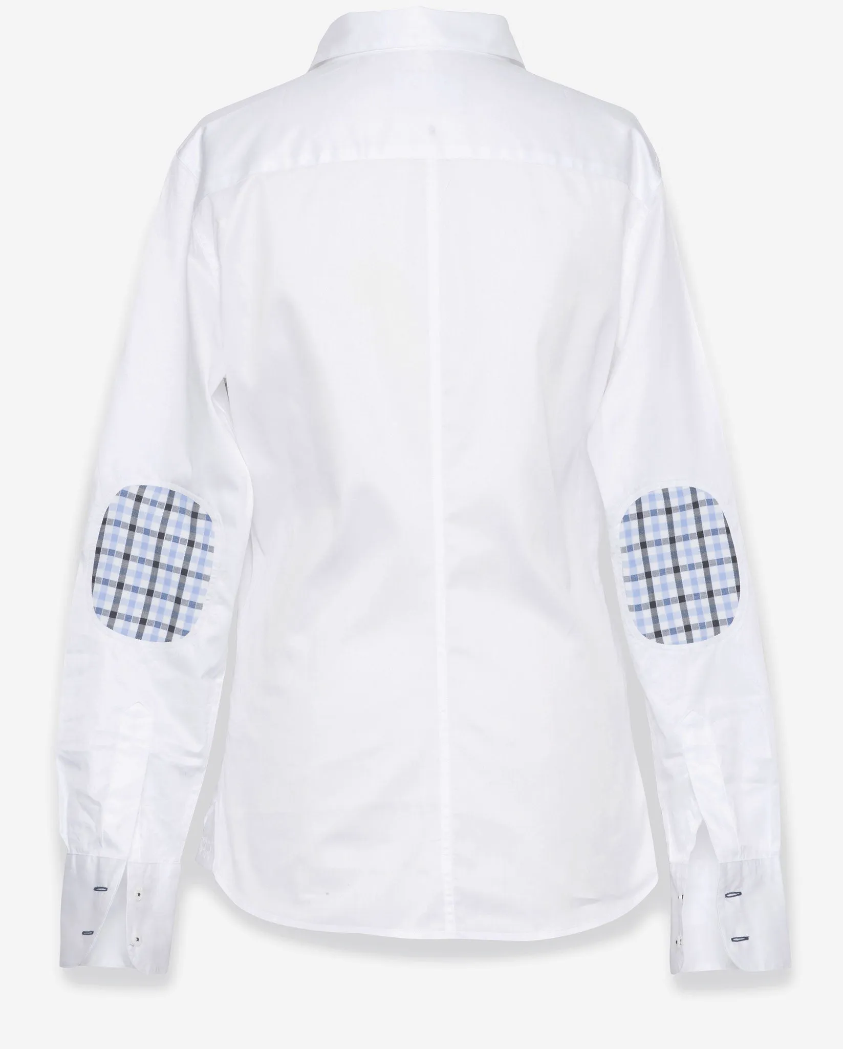 Tailored - White with Plaid Elbow Patch