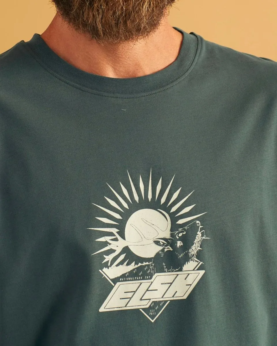 Tech Stag Brushed T-shirt - Stone Green