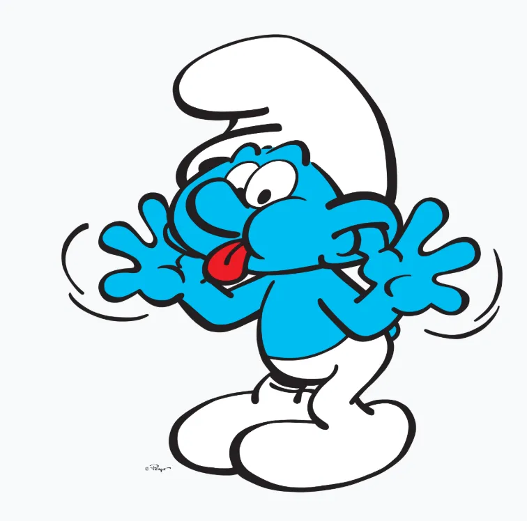 The Smurfs Jokey Smurf Tongue Official Women's T-shirt (Royal Blue)