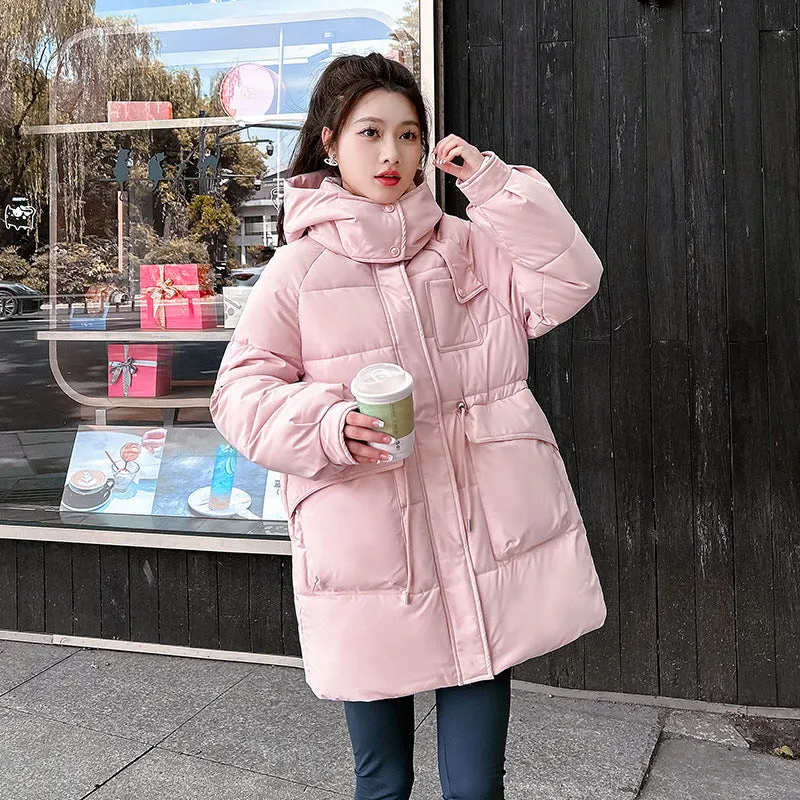 Thickened Quilted Hip-length Relaxed-fit Puffer Jacket