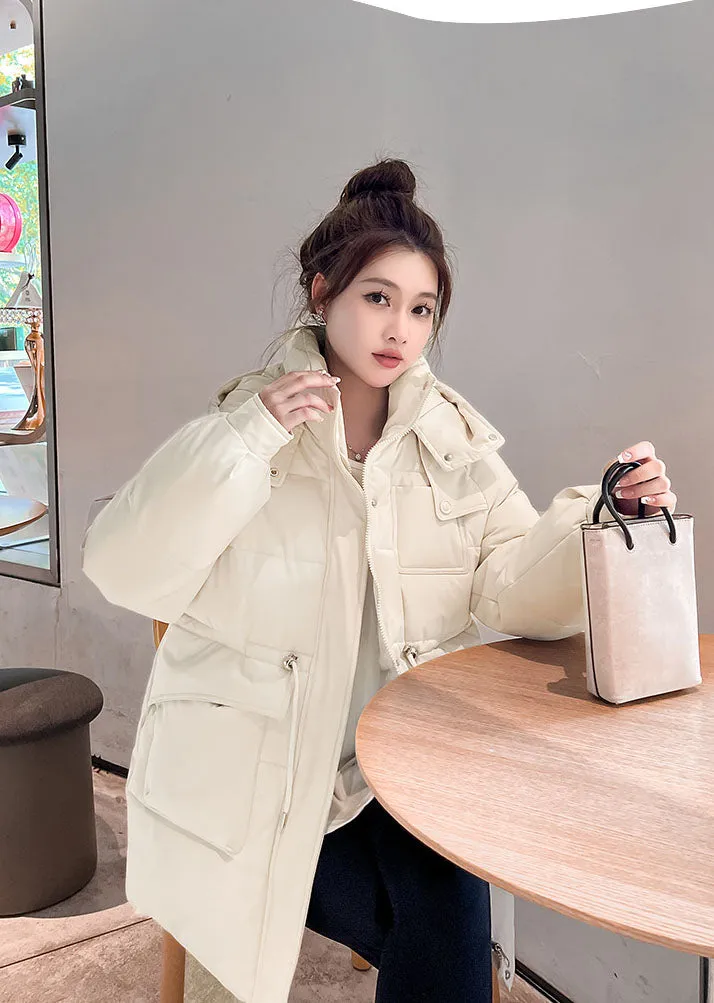 Thickened Quilted Hip-length Relaxed-fit Puffer Jacket
