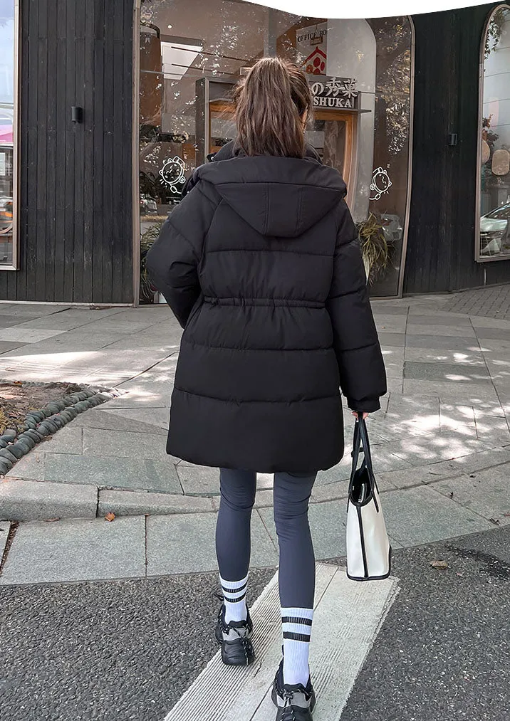 Thickened Quilted Hip-length Relaxed-fit Puffer Jacket