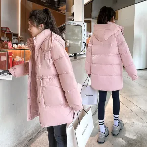 Thickened Quilted Hip-length Relaxed-fit Puffer Jacket