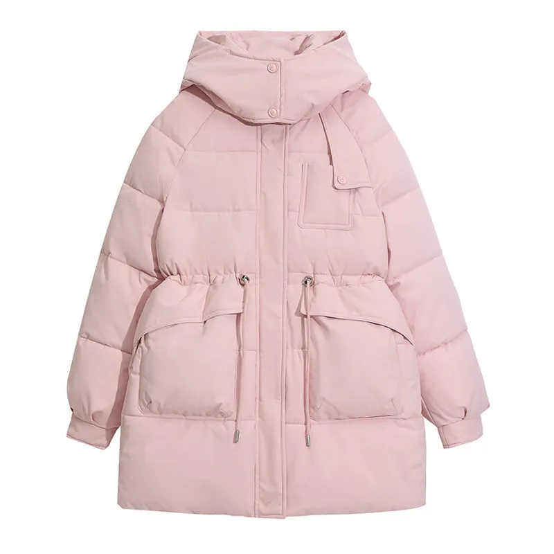 Thickened Quilted Hip-length Relaxed-fit Puffer Jacket