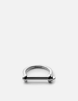 Thin Screw Cuff Ring, Sterling Silver