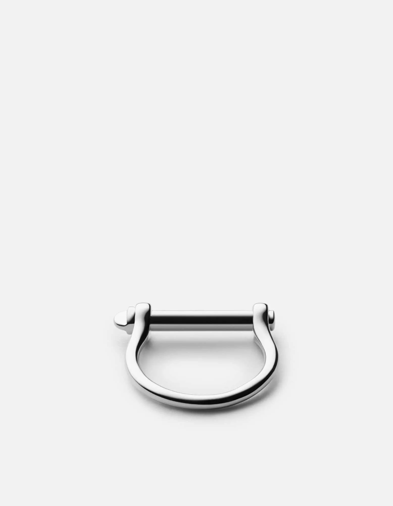 Thin Screw Cuff Ring, Sterling Silver