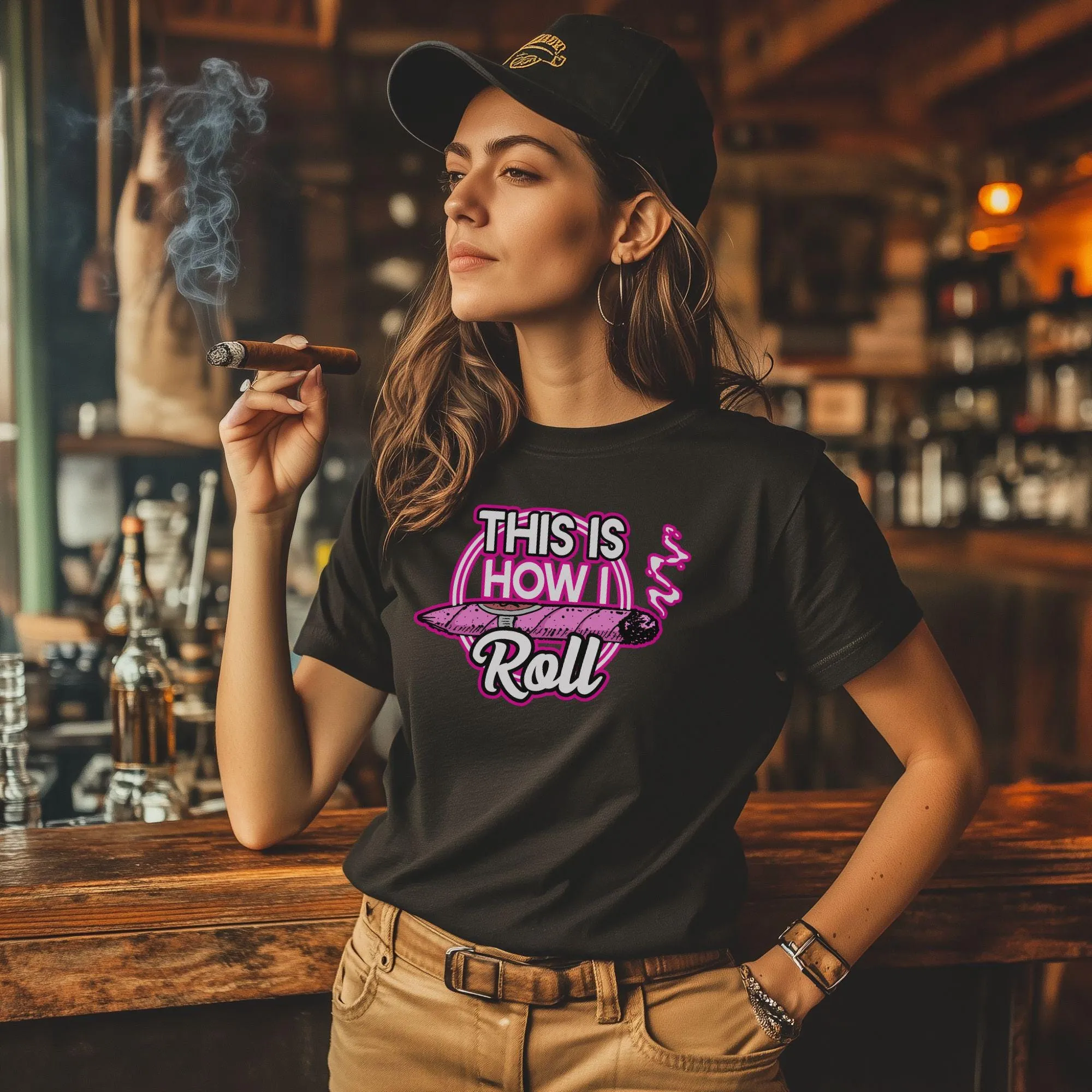 This Is How I Roll Womens Pink T-Shirt