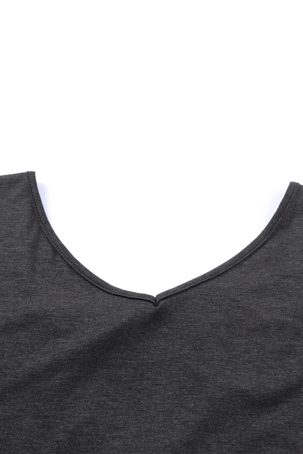 Tie Plunging Back Dolman Sleeve Oversize Top
