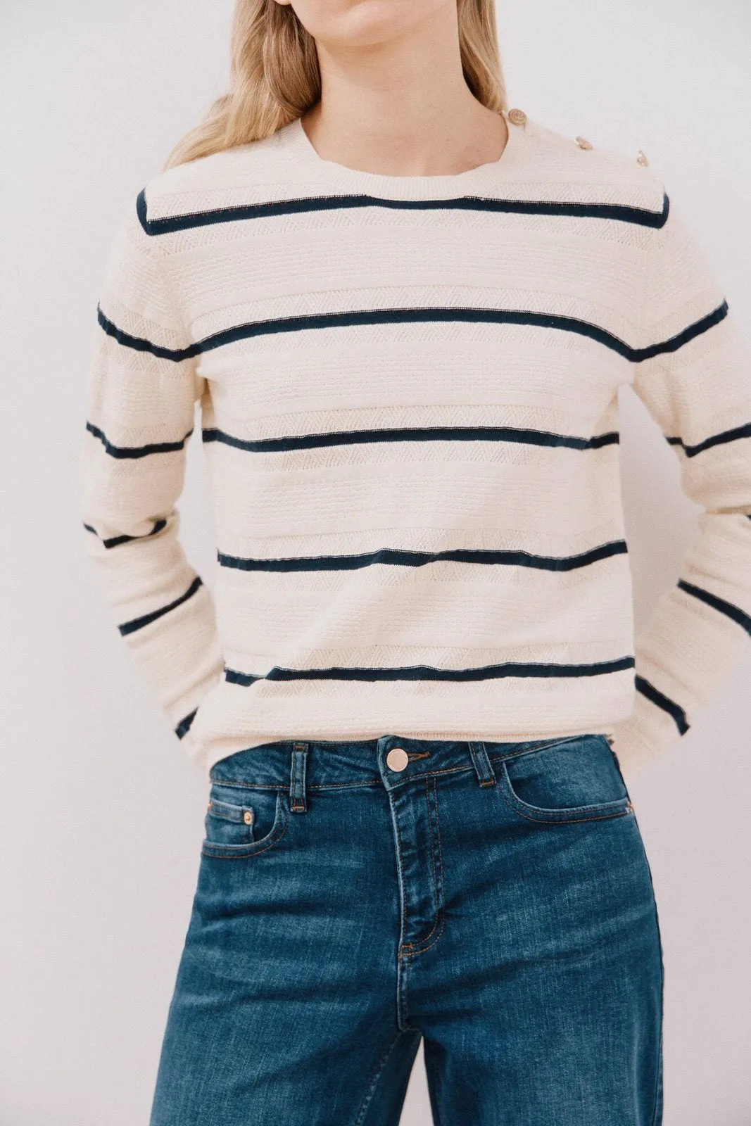 Two- buttons jersey - Navy