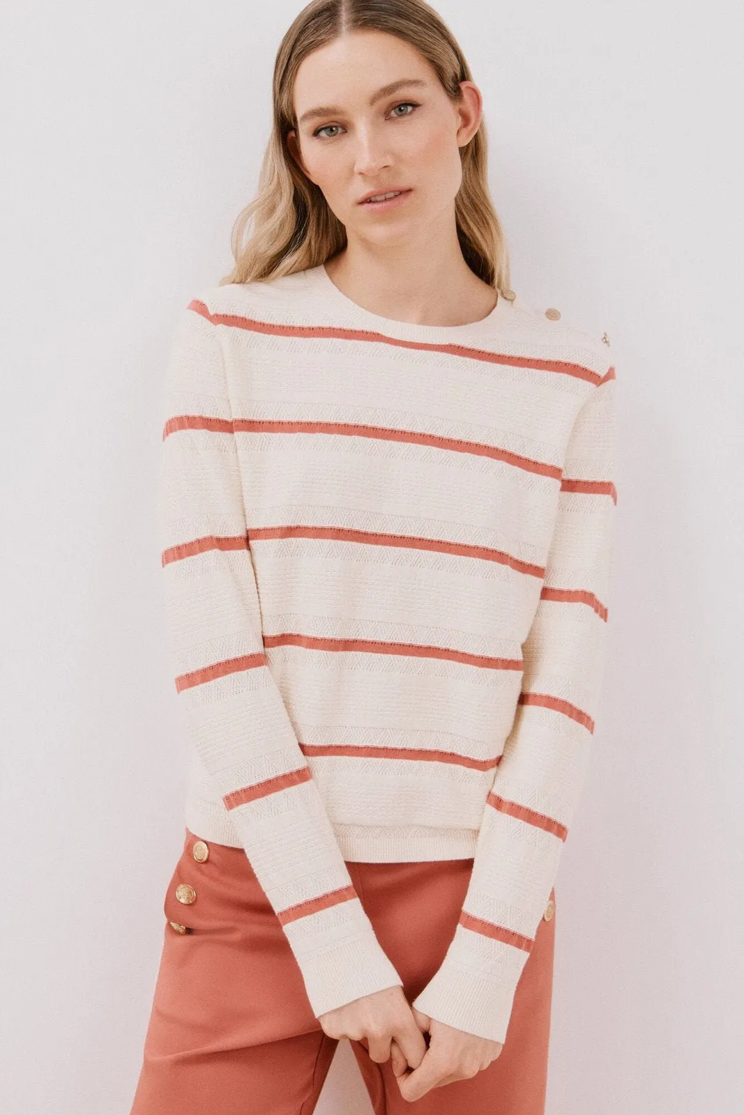 Two- buttons jersey - Pink