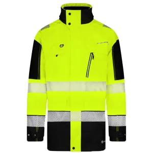 Two-tone Ripstop Breathable And Waterproof Rail Jacket - Saturn Yellow/Navy Blue
