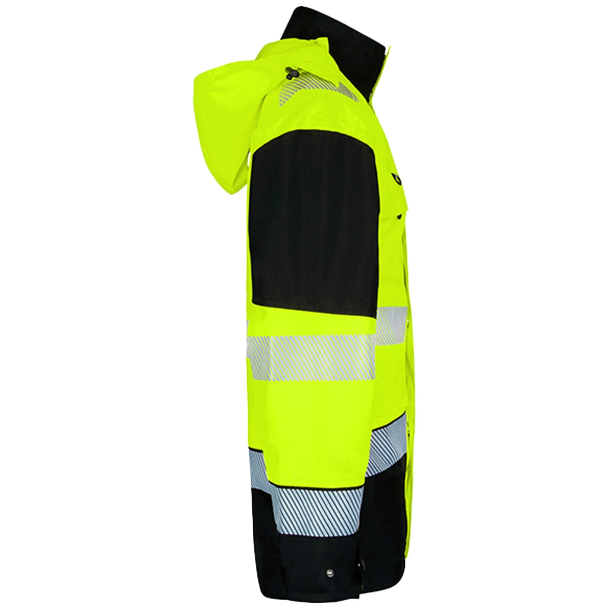 Two-tone Ripstop Breathable And Waterproof Rail Jacket - Saturn Yellow/Navy Blue