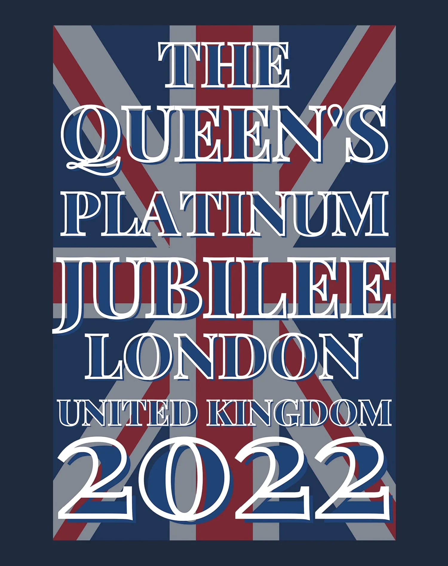 UA Queen's Platinum Jubilee London UK Flag Women's T-shirt (Navy)