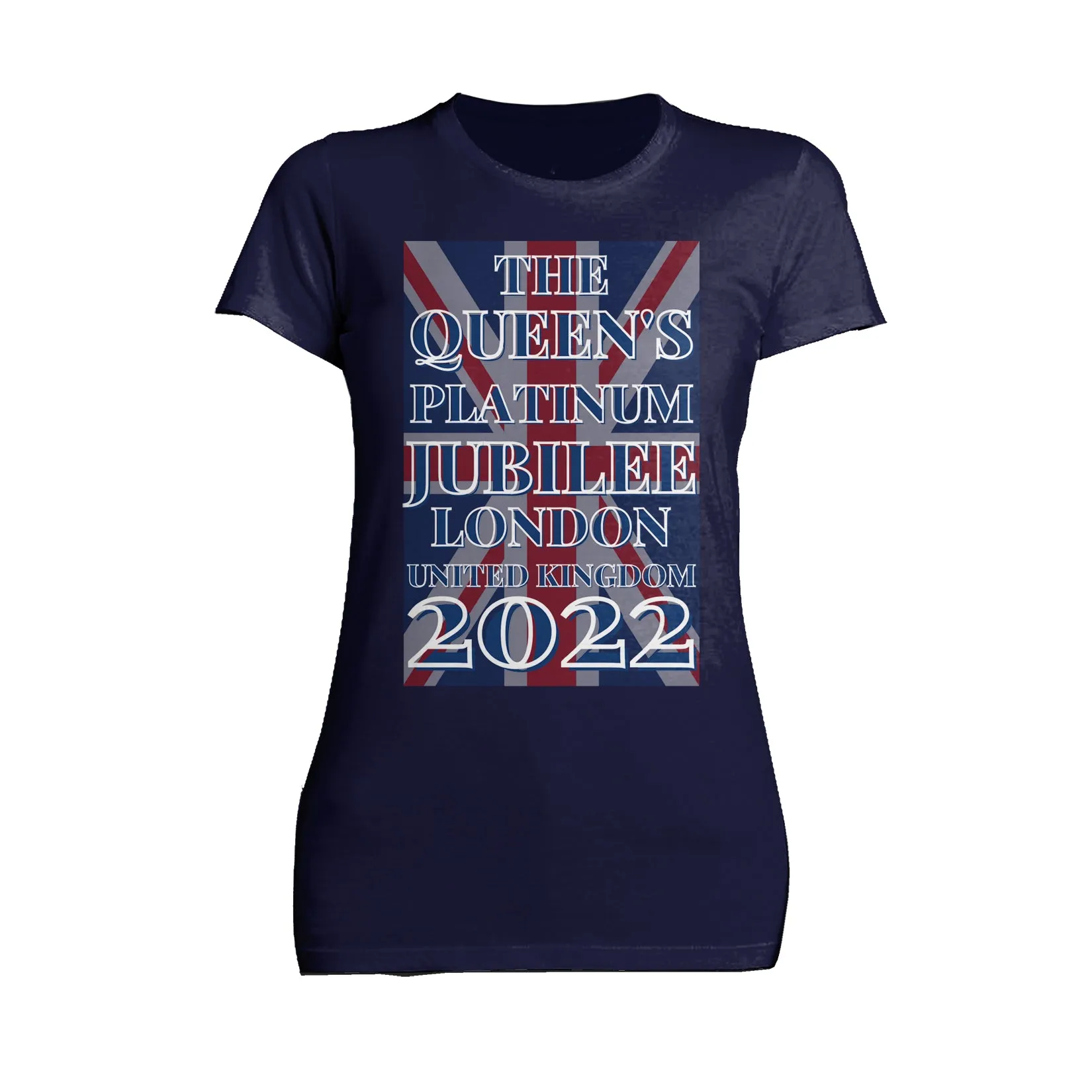 UA Queen's Platinum Jubilee London UK Flag Women's T-shirt (Navy)