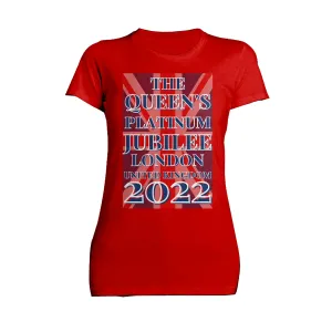 UA Queen's Platinum Jubilee London UK Flag Women's T-shirt (Red)