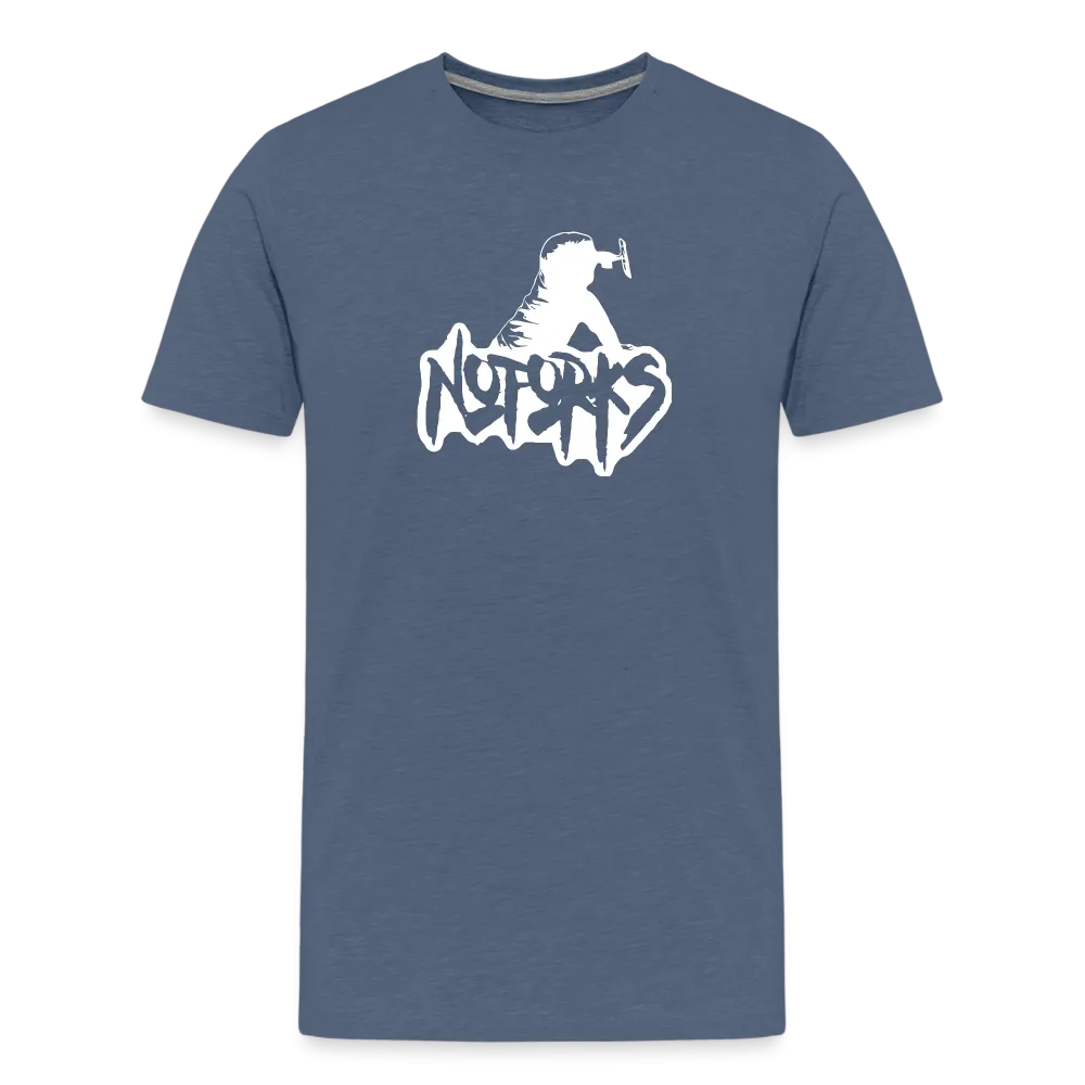 Unfork-gettable – No Forks Men’s Premium Tee (White Logo)