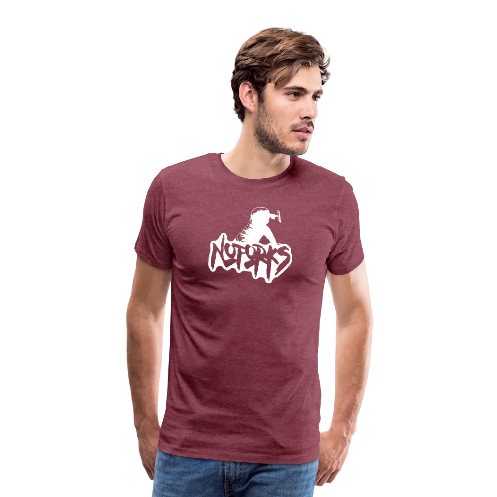 Unfork-gettable – No Forks Men’s Premium Tee (White Logo)