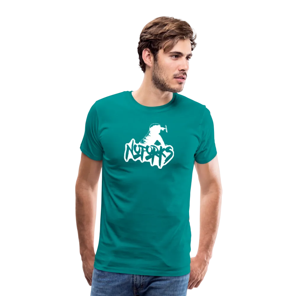 Unfork-gettable – No Forks Men’s Premium Tee (White Logo)