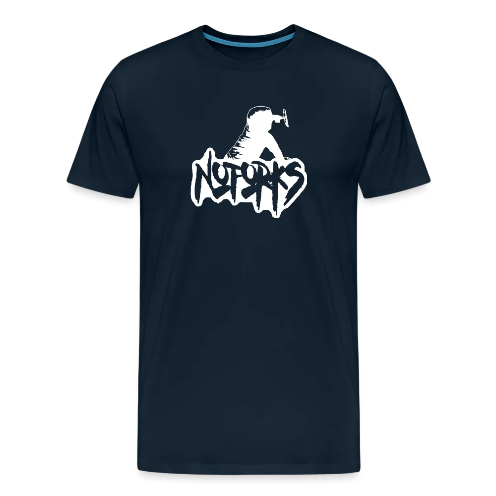 Unfork-gettable – No Forks Men’s Premium Tee (White Logo)