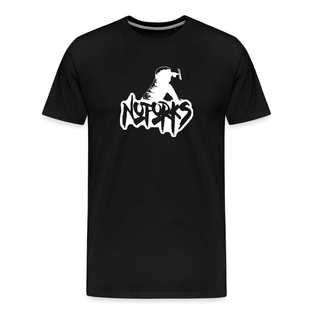 Unfork-gettable – No Forks Men’s Premium Tee (White Logo)
