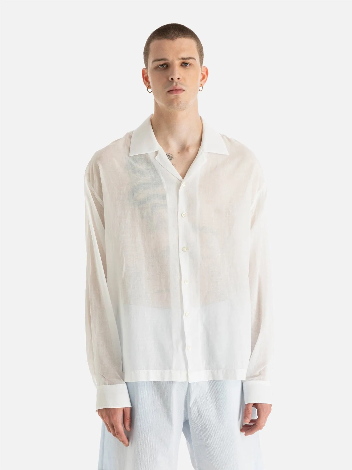Unisex Nagoya Relaxed Kesim Gömlek - Kırık Beyaz