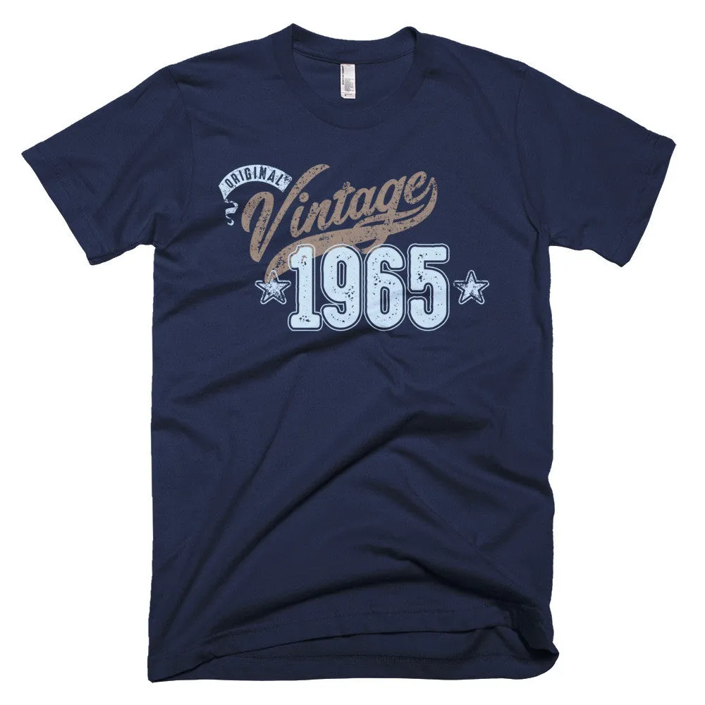 Unisex Year of Birth, 1965, "Vintage" Typographic T-Shirt