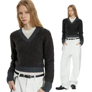 V-Neck Knit Sweater