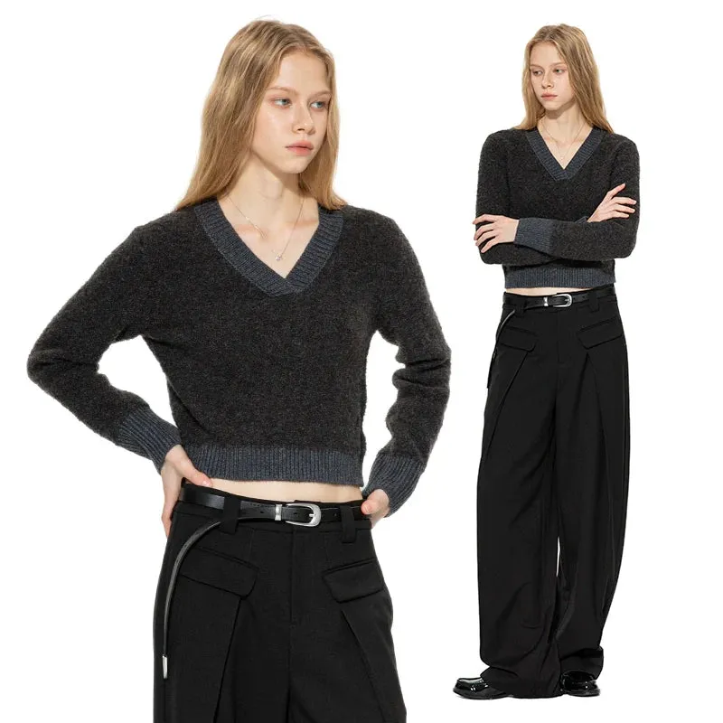 V-Neck Knit Sweater