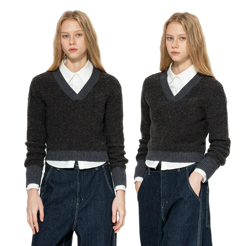 V-Neck Knit Sweater