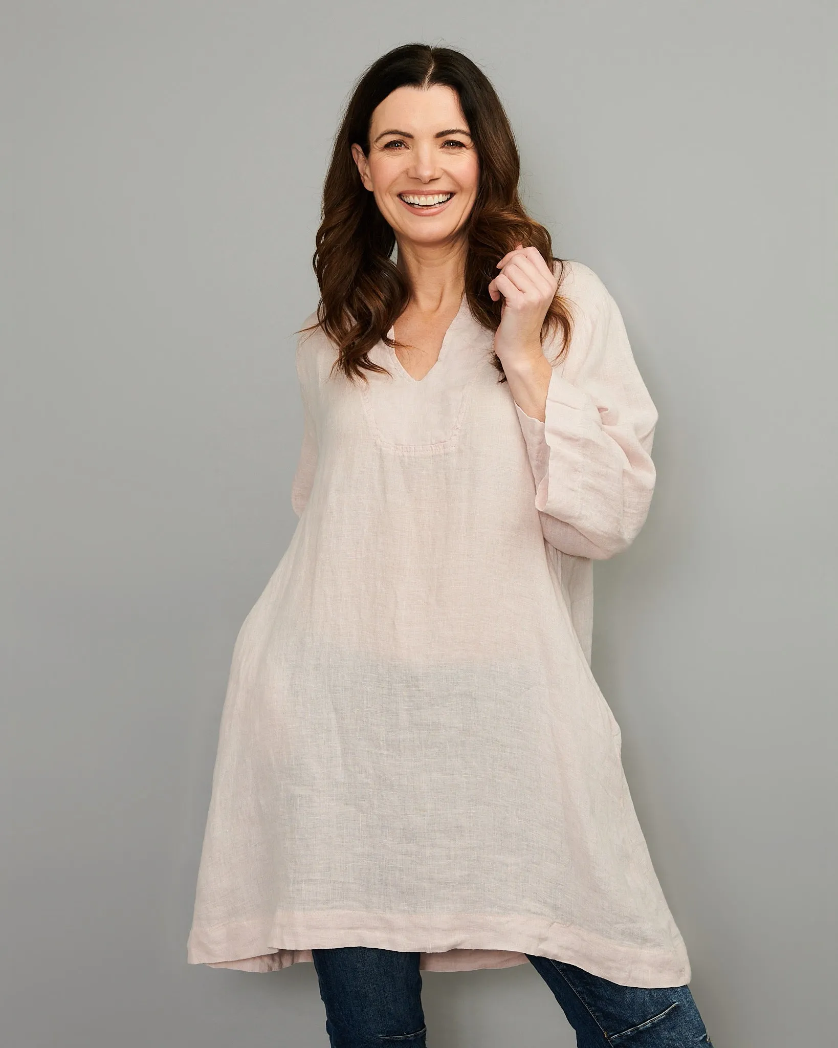 V-Neck Linen Tunic