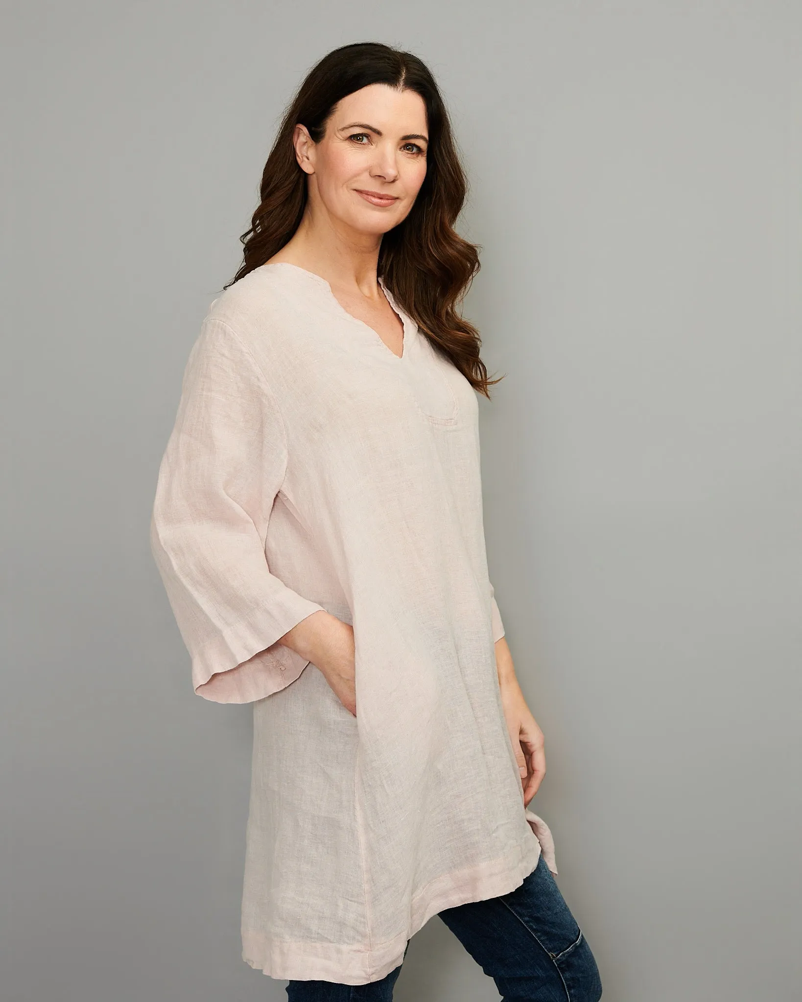 V-Neck Linen Tunic