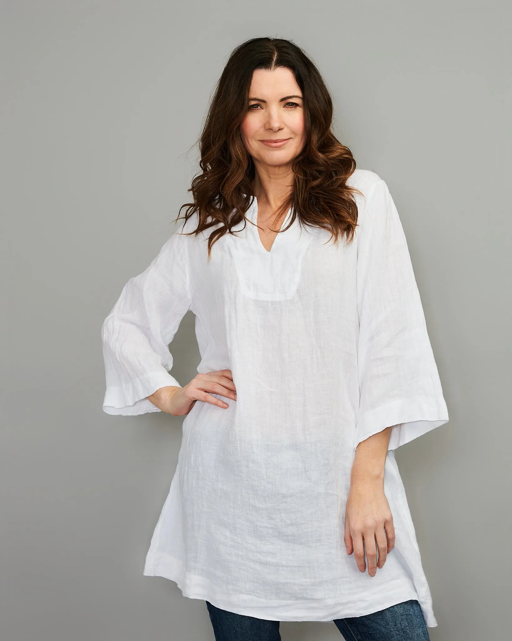 V-Neck Linen Tunic